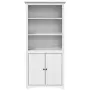vidaXL Етажерка за книги BODO бяла 82x40x173 см бор масив, снимка 3