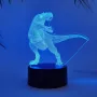 Холограмна 3D LED лампа-Динозавър,RGB Седемцветен Интелигентен Контрол,USB, снимка 1