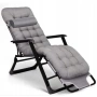 Сгъваем градински шезлонг с мека ватирана възглавница, регулируема облегалка и метална рамка, снимка 2