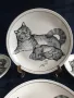Английски комплект чинни с декор котки -Staffordshire tableware England, снимка 2