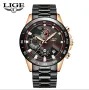 Мъжки спортно/елегантни кварцови хронографи LIGE *Blue/Black* Titanium !, снимка 8