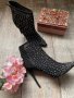 Черни елегантни официални боти с ток Shoe Aquarium нови с камъни , снимка 12