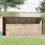 vidaXL Навес за дърва, поцинкована стомана, 330x84x152 см, кафяв, снимка 2