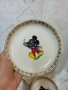 5 Български детски порцеланови чинии с Мики Маус и позлатен кант с орнаменти 17,5 см диаметър ., снимка 2