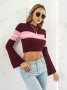 Дамски скъсен пуловер на контрастни райета, 3цвята - 023, снимка 3