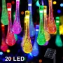 5460 Многоцветни соларни лампички Капки, 20 светодиода, снимка 1