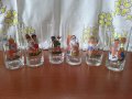Ретро стъклени чаши с детски мотиви , снимка 1 - Антикварни и старинни предмети - 42225001