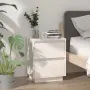 vidaXL Нощни шкафчета, 2 бр, бели, 40x35x50 см, борово дърво масив, снимка 3