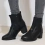 Дамски боти с плътен ток нов модел черен цвят код32, снимка 6