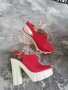 Модерни дамски сандали в червен цвят. Промо цена само 39.00 лева. , снимка 1 - Дамски обувки на ток - 30208628