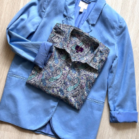 Сако в наситен син цвят H&M & дамска вталена риза Liberty London , снимка 3 - Сака - 44808829