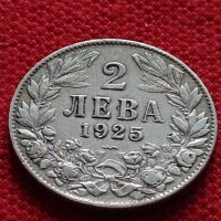 Монета 2 лева 1925г. Царство България за колекция - 25074, снимка 3 - Нумизматика и бонистика - 35258446