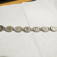 масивна  мъжка сребърна гривна с швейцарски 1/2  франкове  1968,1969, 1970 г. за колекционери, снимка 4 - Антикварни и старинни предмети - 31686627