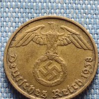 Монета 2 райхсфенинг 1938 Германия Трети Райх с СХВАСТИКА за КОЛЕКЦИЯ 31558, снимка 5 - Нумизматика и бонистика - 42822308