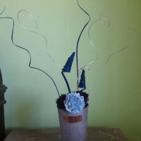 Декорирана метална винтиндж ваза , снимка 1 - Декорация за дома - 39724238