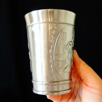 Западно Германска чаша,халба от калай 11.5 см. , снимка 8 - Антикварни и старинни предмети - 29089272