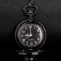 Нов Джобен часовник черен с компас бели цифри числа хубав   , снимка 2 - Джобни - 37288346