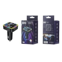 M6 CAR Bluetooth FM трансмитер - 3.1 А,волтметър, 7 LED светлини, 2xUSB + TYPE C , снимка 4 - Аксесоари и консумативи - 42270069