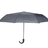 Разделен автоматичен сив чадър с гумена дръжка, шарка на каре 33 см, снимка 2 - Други - 42875087