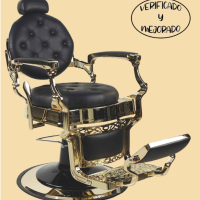 Бръснарски стол Perfido Oro - черен, снимка 1 - Бръснарски столове - 44637098