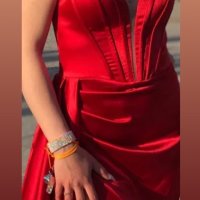Червена рокля за повод , снимка 2 - Рокли - 42104564
