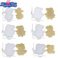 6 бр Пепа Пиг Пеппа Peppa Pig пластмасови разглобяеми резци форми фондан тесто бисквитки, снимка 2 - Форми - 29049263
