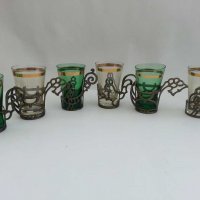 Руски стакани подстакани с чашки , снимка 7 - Антикварни и старинни предмети - 29913183