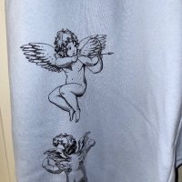 Памучно светло синьо долнище спортен памучен панталон  долница Bershka XL размер ангелчета ангели , снимка 7 - Спортни екипи - 42814112