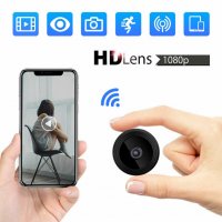 Мини WIFI IP скрита,шпионска,охранителна камера.Бебефон Mini HD Camera, снимка 6 - HD камери - 31606546