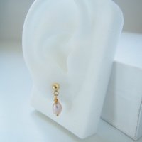 Обеци с естествени перли в розов цвят, снимка 8 - Обеци - 27468167