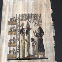 Оригинална египетска рисунка на папирус, снимка 1 - Картини - 44433924
