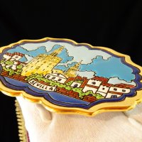 Пано,плато от Севиля с 24 карата злато,емайли. , снимка 3 - Антикварни и старинни предмети - 30329728
