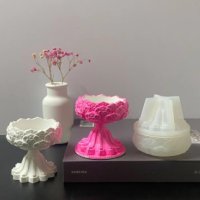3D 2 части свещник поставка за свещ свещи кутия с капак силиконов молд форма смола гипс шоколад , снимка 7 - Форми - 44329890