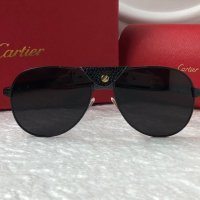 Cartier 2022 мъжки слънчеви очила с кожа , снимка 5 - Слънчеви и диоптрични очила - 37339147