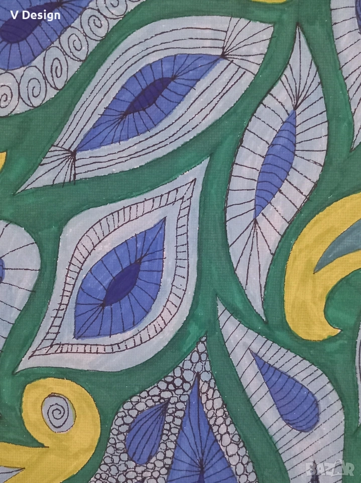 Абстрактна Картина "Морски спомен"- пано 23х30см, снимка 1