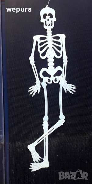 Пластмасов човешки скелет за хелоуин сгъваем 90 см, снимка 1