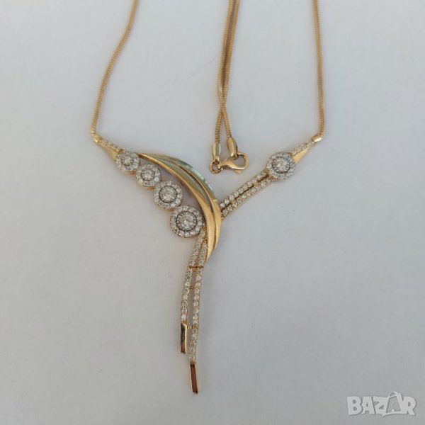 Златно колие с  фианити, снимка 1