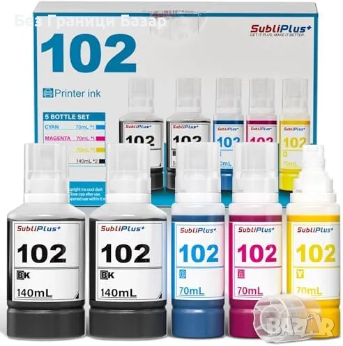 Нови Мастилници 102 BKCMY за EcoTank принтери Тонер касети Epson, снимка 1