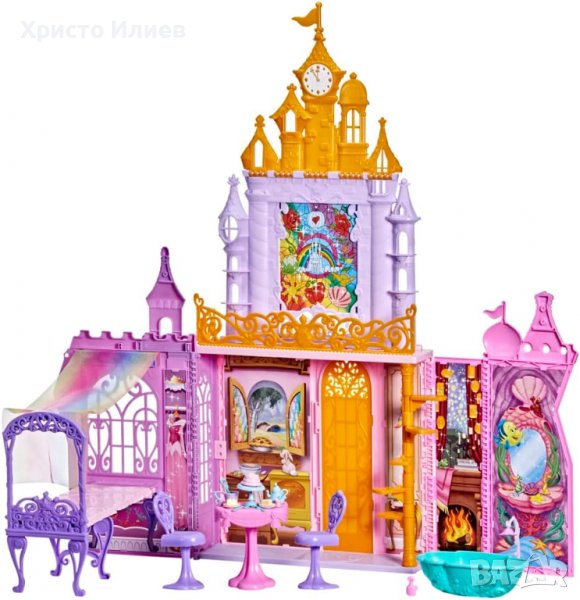 Дисни Принцеси Преносим Замък Къща за Кукли с Мебели Аксесоари Disney, снимка 1