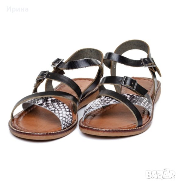 Дамски сандали със змийски принт, снимка 1