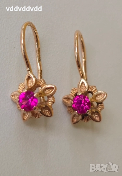 СССР златни обеци 14 карата, снимка 1