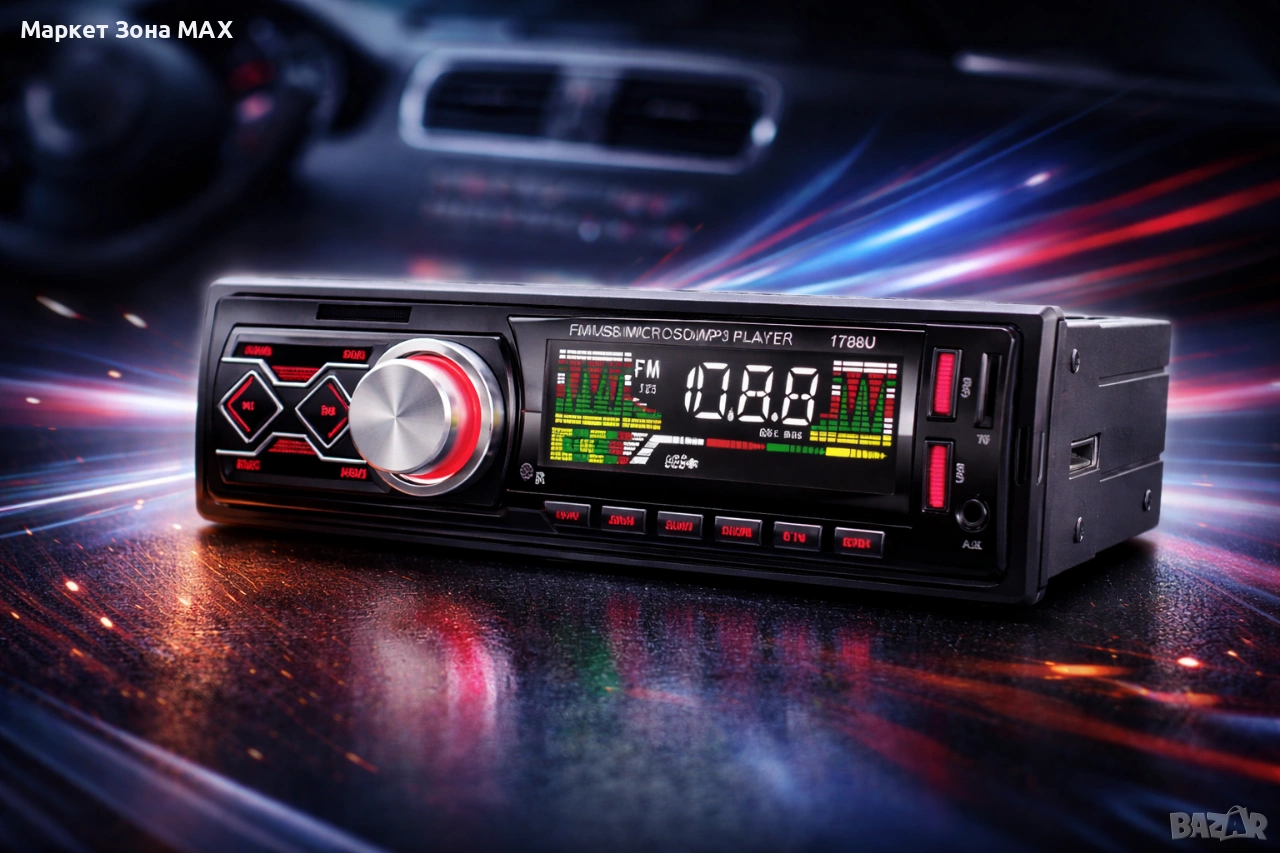 Автомобилен MP3 плеър 1788U – мощен звук и Bluetooth свобода, снимка 1