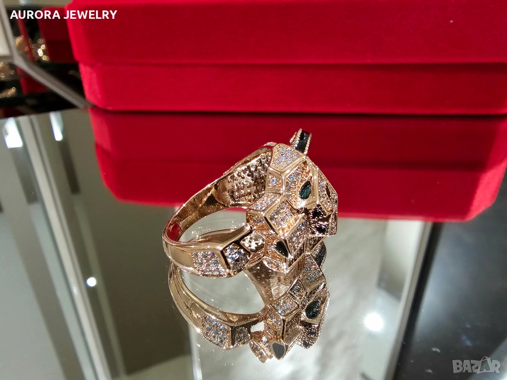 CARTIER Panthere de Cartier Big Rose Gold Diamonds Пръстен, снимка 1