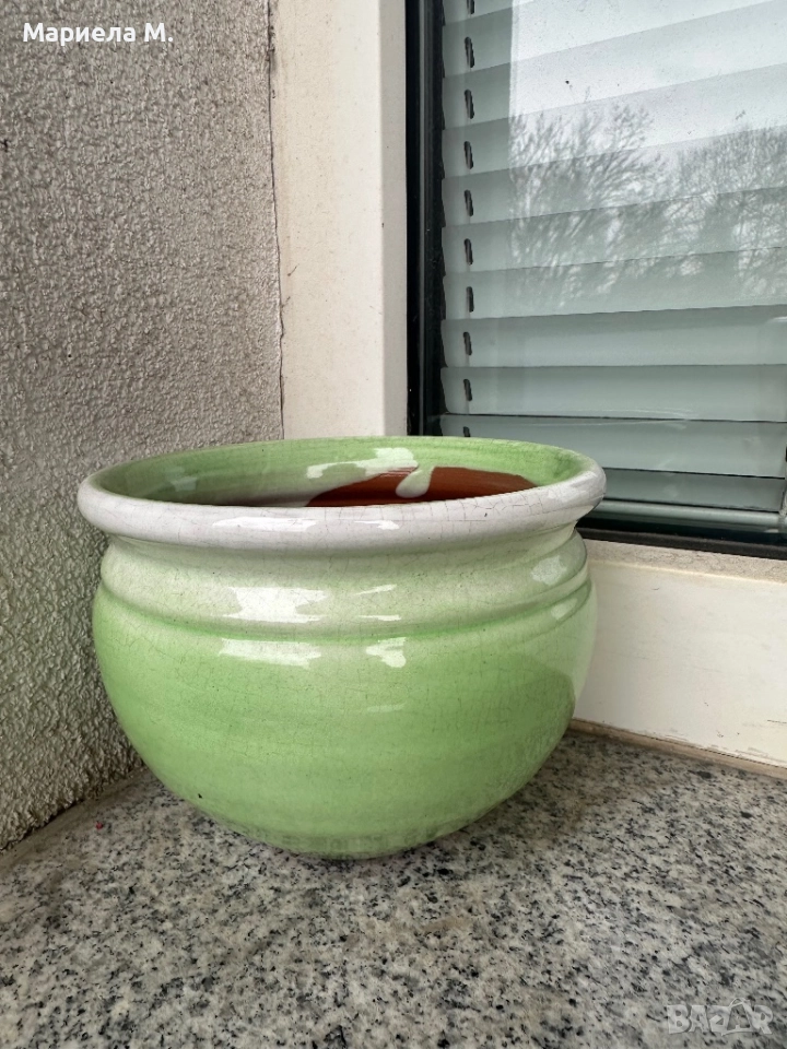 Керамична кашпа саксия, отлична, снимка 1