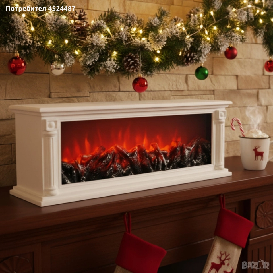 Голяма LED камина с ефект на жар – уют и атмосфера без дим и огън SP47, снимка 1