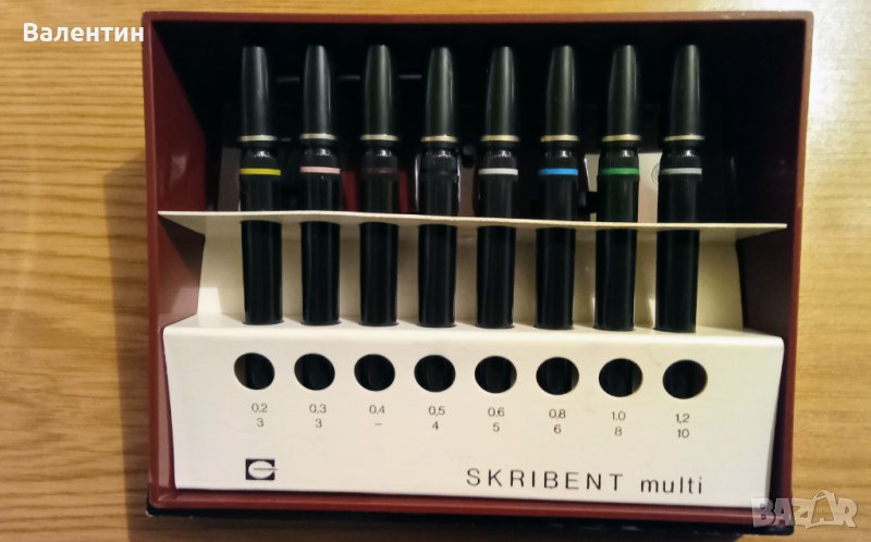 Пълен комплект не използвани немски рапидографи за чертане Scribent multi, снимка 1