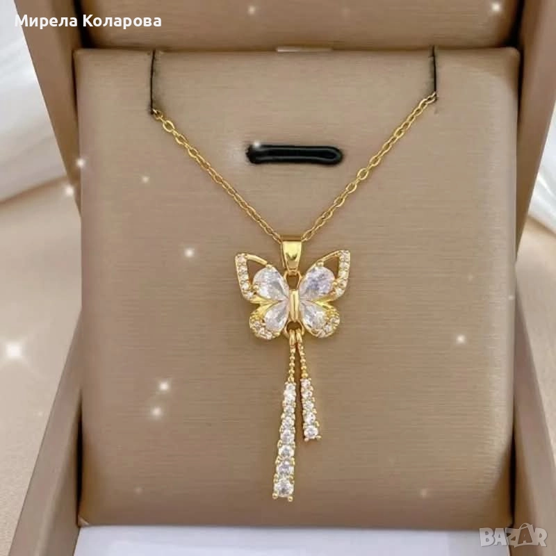 Колие „Crystal Butterfly Drops“, снимка 1