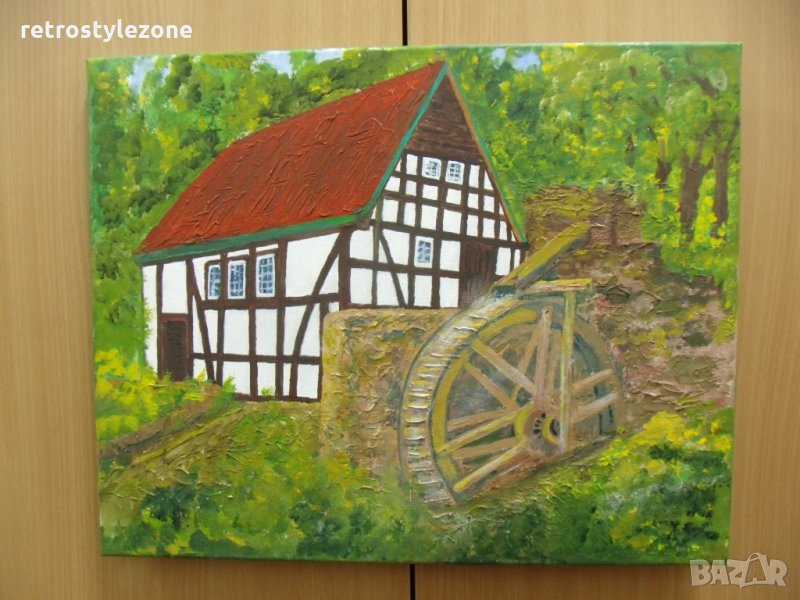 № 5849 стара картина   - масло,платно  - размер 50 / 40 см , снимка 1