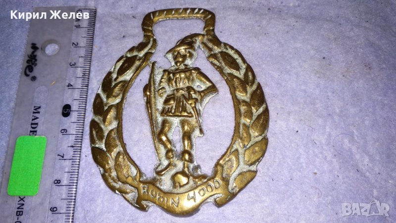 РОБИН ХУД Старо БРОНЗОВО ДЕКОРАТИВНО АРТ ПАНО за СТЕНА АНГЛИЯ 33981, снимка 1