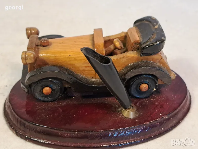 ретро дървена кола поставка за писалка 23/1, снимка 1